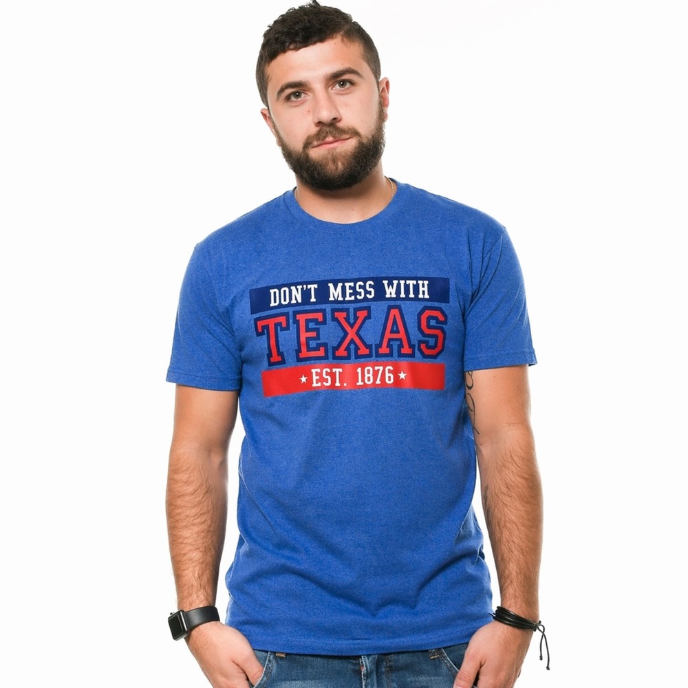 Don’t Mess With Texas Graphic Tee Blue & Red Sz Medium Unisex